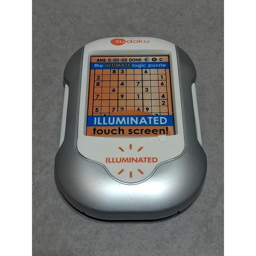 Sudoku Handheld Game Stylus Illuminated Touchscreen Techno Source New